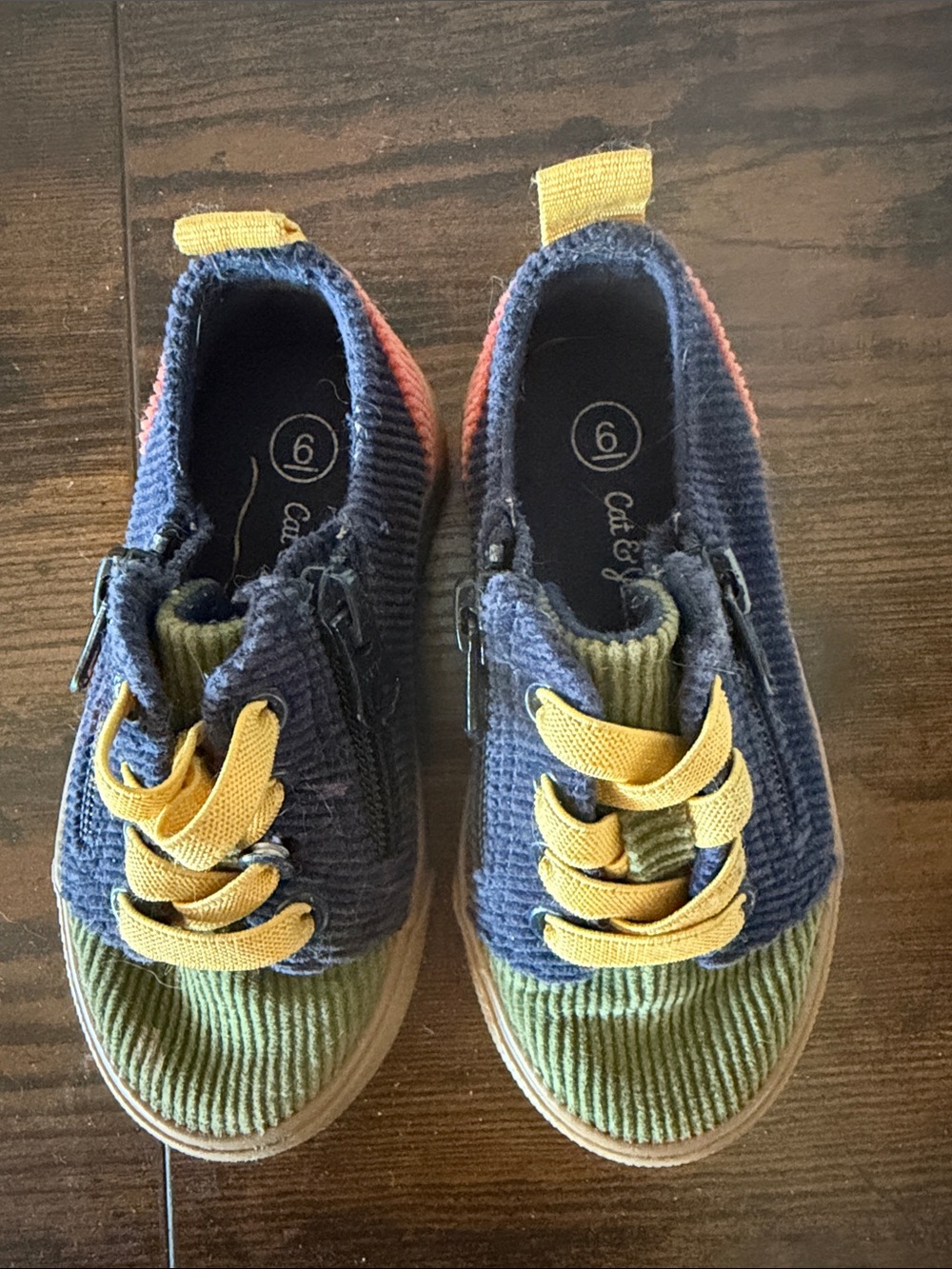 Cat & Jack Kids Corduroy Tri-Color Sneakers - Navy, Olive & Mustard